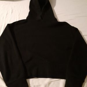 ZARA Cropped Hoodie Black